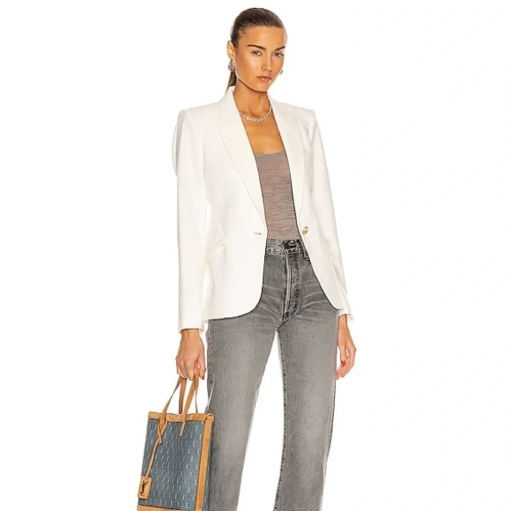 L’AGENCE Chamberlain Classic Tailored Blazer in Ivory Sz 4